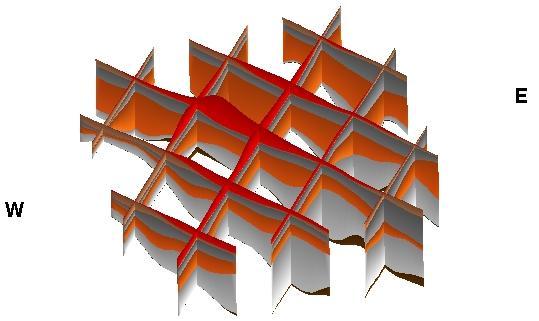 informações contidas nos perfis estratigráficos do modelo, é possível observar que