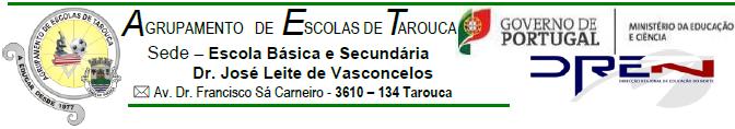 da Escola : Agrupamento de Escolas de Tarouca Nº Escola : Nº Horário : 151944 8 LISTA PROVISÓRIA DE ADMISSÃO/ORDENAÇÃO GRUPO DE RECRUTAMENTO 420 - GEOGRAFIA HORÁRIO N.