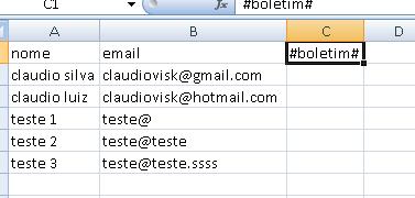 Controle de numeração No arquivo da lista de emails, se você ativar o marcador #boletim# na 3ª coluna Terá um formato no assunto do email nesse formato: