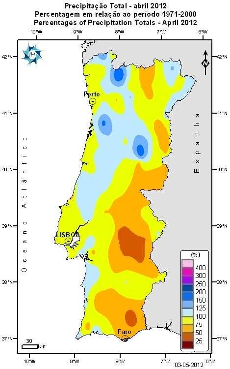 Na região Sul foi normal a seco, exceto em Sagres onde foi chuvoso.