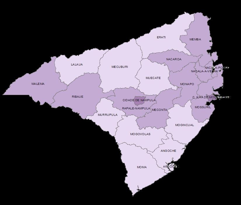 IDADE MÉDIA AO PRIMEIRO CASAMENTO POR DISTRITO, MULHERES - PROVÍNCIA DE NAMPULA 1997 E 2007 MAPA 03-03/2017 1997 2007 Idade média ao 10 casamento Nota: Idade média ao primeiro casamento calculada