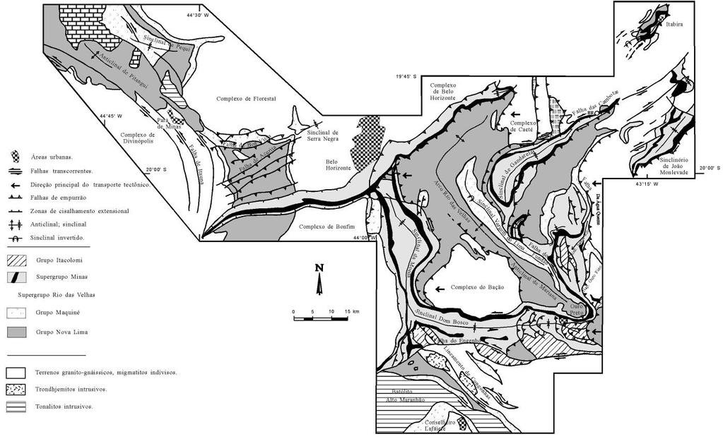 Figura 9 - Mapa da Geologia Estrutural do QF.