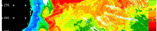 O calor proveniente da insolação acumula-se na parte superficial dos oceanos chamada de camada de mistura porque a turbulência faz com que a temperatura desta camada seja