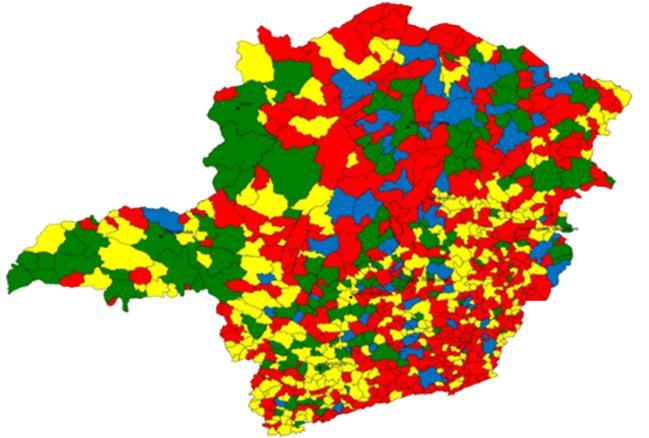 Índice de Avaliação do Esgotamento Sanitário Municipal (IESM) Tabela 1 - Classificação do número percentual de municípios que se enquadra em cada faixa do IESM no Estado de Minas Gerais.