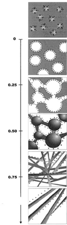 Com o desenvolvimento de uma técnica para dissolução do Nafion começaram os estudos de SAXS e SANS (espalhamento de nêutrons em baixos ângulos) em vários níveis de hidratação do Nafion [19,0].