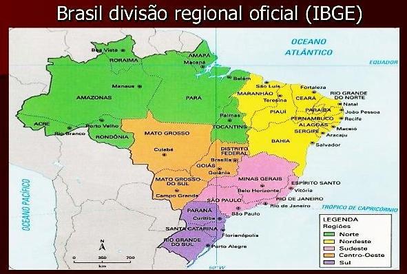06- O território brasileiro está dividido em estados, além de estar regionalizado, ou seja, dividido em regiões.