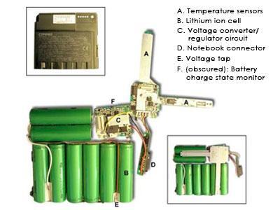 Bateria cmercial de ín de líti tem várias pilhas ligadas em paralel, cm circuit de