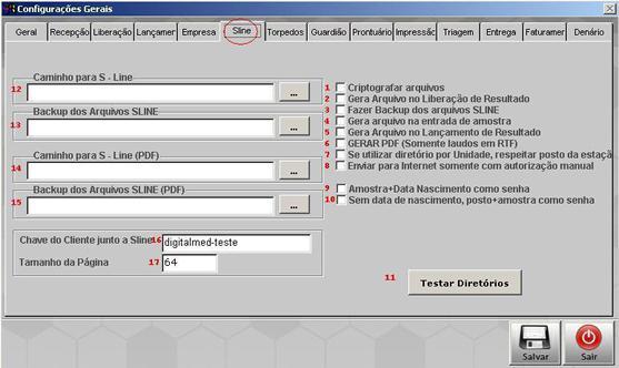 15. Inibe Envio de Resultados para Internet por algum motivo (exames particulares não quitados,etc.) Só se for por configuração, ex: HIV. 16.