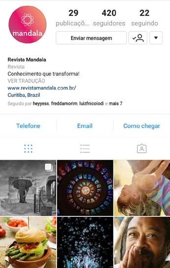 de desenvolver a página da Revista Mandala no Instagram.