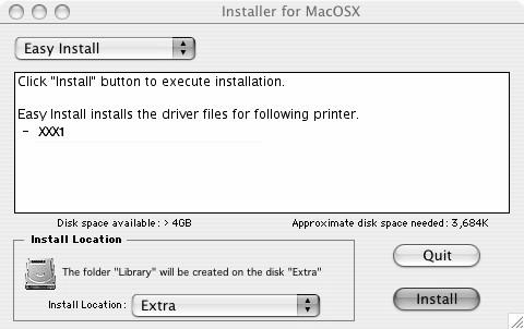 Instalação em Macintosh Software: OS 10.1 e superior Instalação do driver Nota: Não deixe de desativar o software antivírus antes de instalar o driver da impressora.
