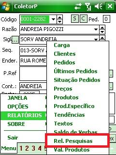 22 Selecionada a opção Rel.