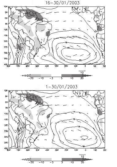 Abril 2006 Revista Brasileira de Meteorologia 137 e divergência também são verificados em Chaves e Ambrizzi (2006, manuscrito em reformulação) em experimentos com anomalias positivas de TSM sobre a