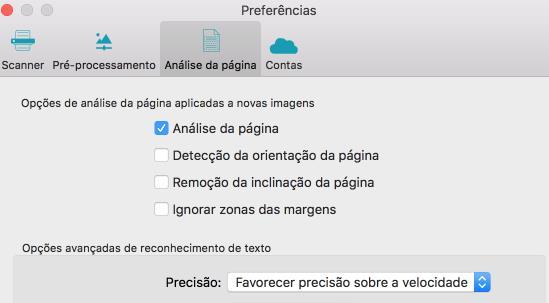 Secção 4: Digitalizar e abrir documentos Opções de análise da página Ao digitalizar e abrir documentos, o Readiris aplica várias opções de Análise da página.