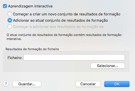 Secção 6: Utilizar o modo de formação Nota: os conjuntos de resultados estão limitados a 500 formas. É aconselhável criar conjuntos separados para aplicações específicas.