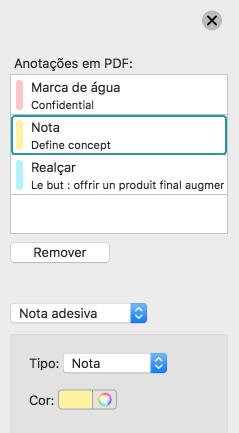 Readiris 17 - User Guide A coluna do lado direito abre-se num painel de edição para criar, editar e gerir anotações. o o o o o A lista de anotações.