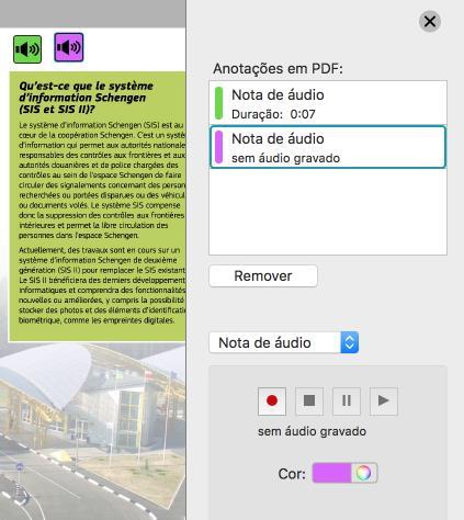 Secção 9: Adicionar anotações para exportação para PDF Interface completa