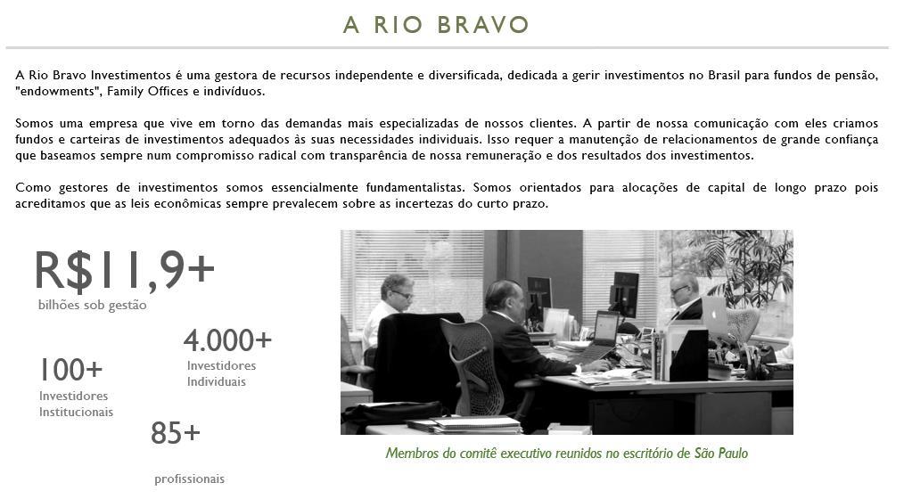 Ao prover serviços para investidores, a Rio Bravo desenvolveu uma operação de administração de fundos imobiliários que se tornou uma das maiores do País, atendendo investidores institucionais e