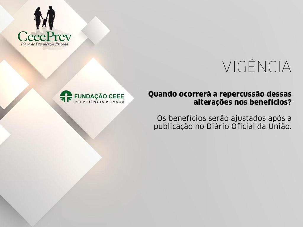 Vigência Quando ocorrerá a repercussão dessas alterações nos benefícios?