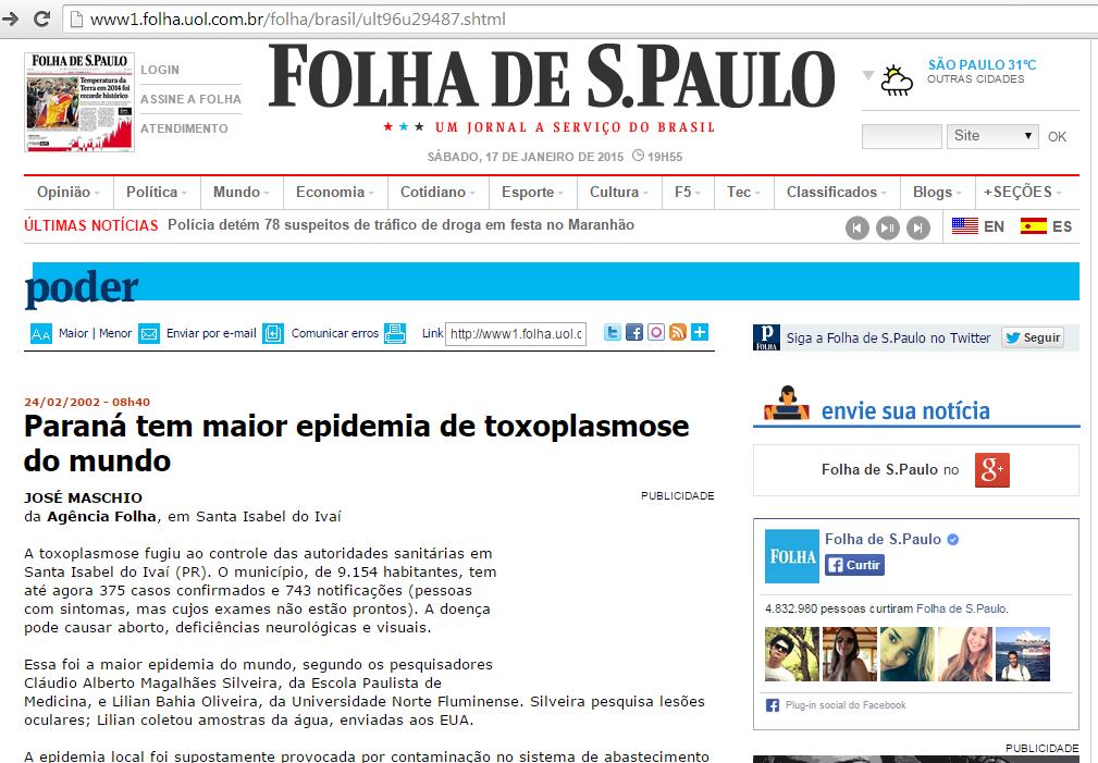 Toxoplasmose Paraná: Maior Surto