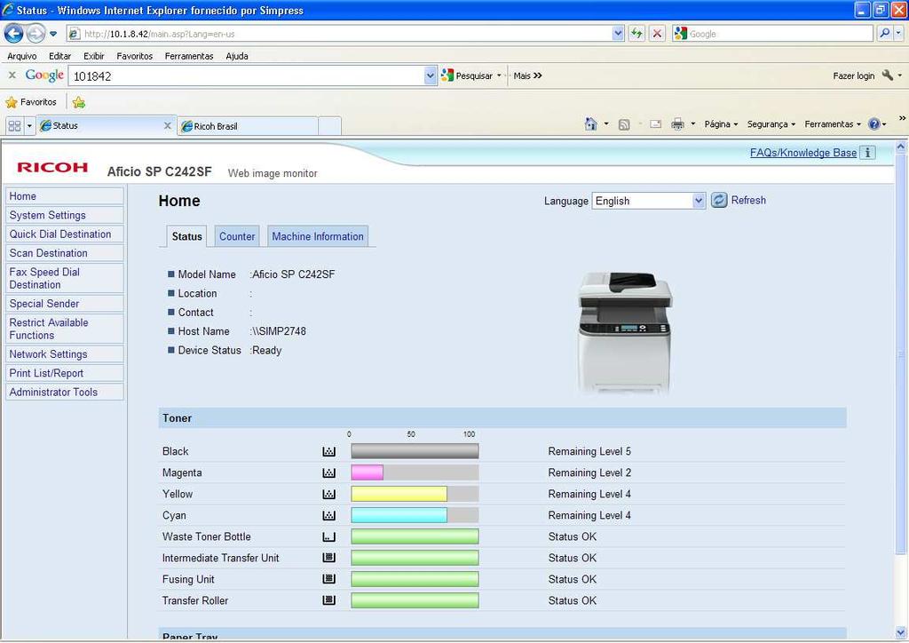 6 4. Configuração do Scan-To-Folder Acesse o