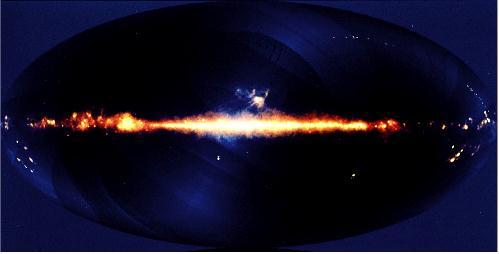 Decifrando a forma da Galáxia Vista de um satélite infravermelho do céu ao redor da Terra Disco da Galáxia