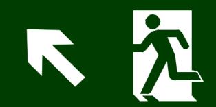 S4 Saída de emergência Símbolo: retangular Fundo: verde Pictograma: fotoluminescente S5 a) indicação do sentido do acesso a uma saída