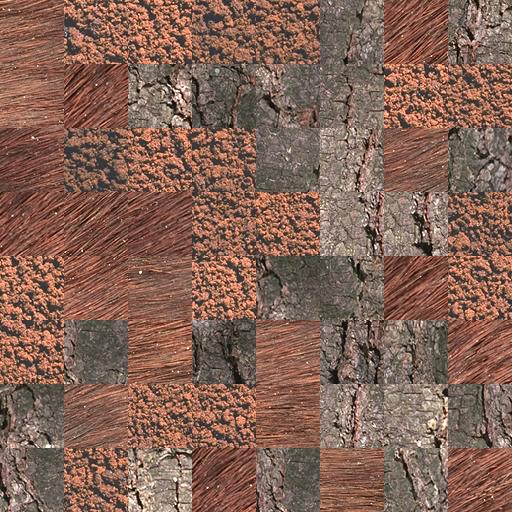 Cada mosaico construı do tem dimenso es de 1 1 pixels e regio es de textura de pixels, formando, dessa forma, mosaicos compostos por regio es de textura.