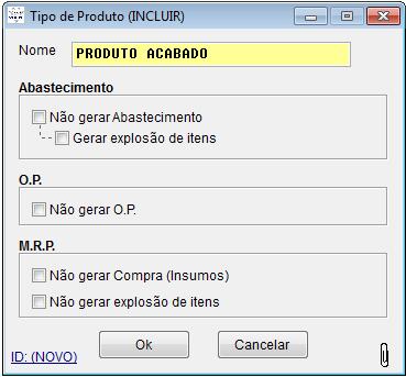 gerados a partir de transformação ou produção; Abastecimento por Aceite de expedição: Utilizado apenas em Ordens de produção, que possuam OP filha, esse controle realiza abastecimentos e aceites