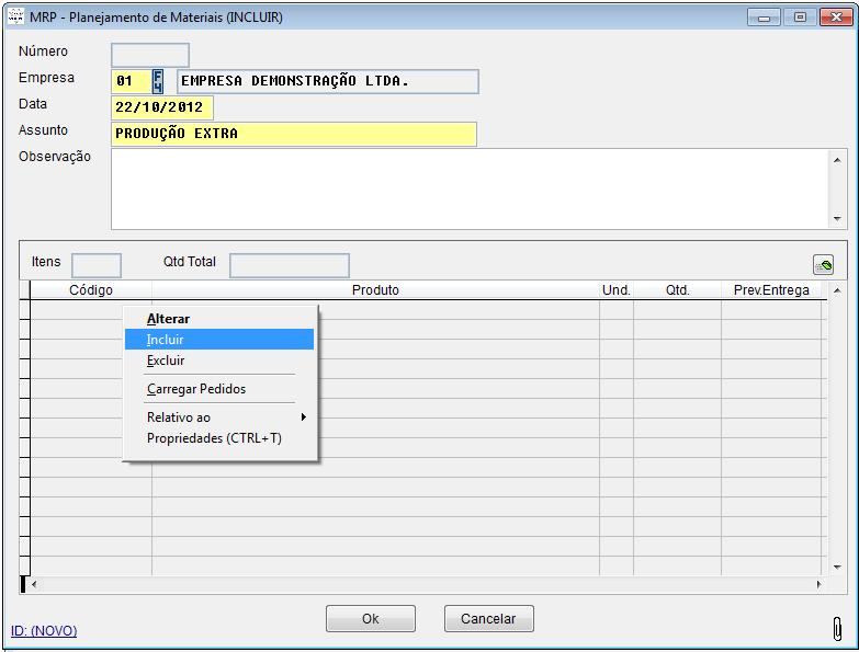 4. MRP (Material Requirement Planning) O processo de MRP (Material Requirement Planning) tem por objetivo definir as quantidades e momentos em que os itens devem ser fabricados