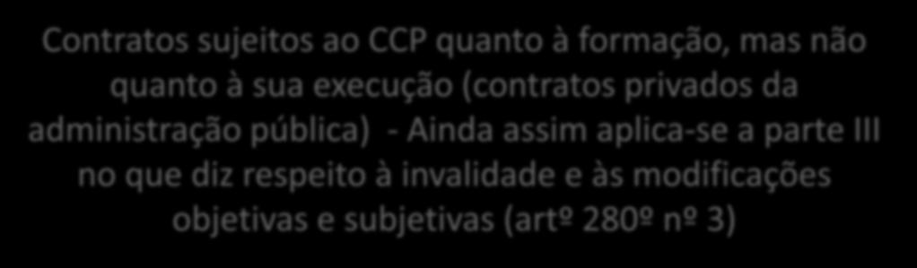 quanto à sua execução (contratos privados da administração pública) - Ainda assim aplica-se a