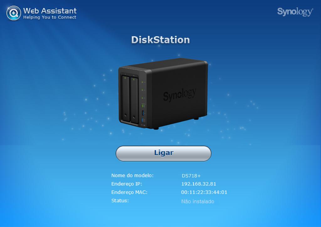 Instalar o DSM na DiskStation 3Capítulo Após a conclusão da configuração de hardware, instale o DiskStation Manager (DSM) (sistema operativo da Synology baseado num navegador) na DiskStation.