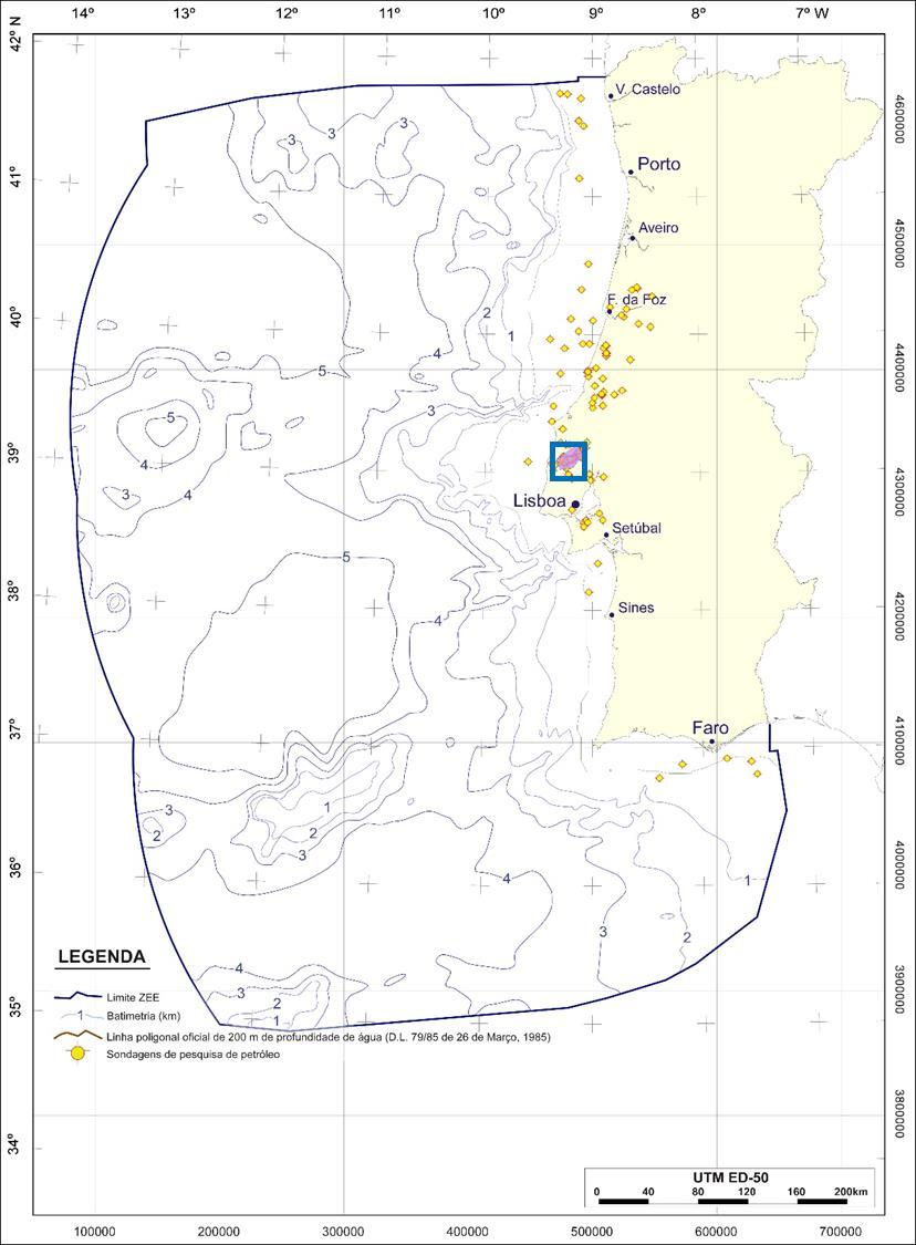 Figura 11 Mapa com a localização das sondagens mais recentes e de que há registo executadas até à data - 175 sondagens (apenas 81 com mais de