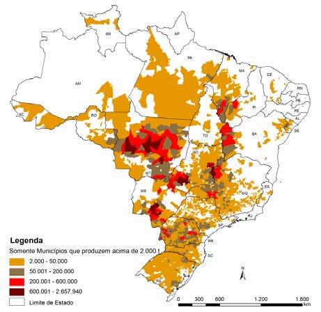 9.1.7.3. Milho total Figura 73 Mapa da produção agrícola Milho total (primeira e segunda safras) Fonte: Conab/IBGE.