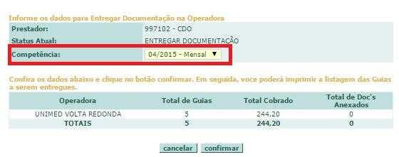 Na tela exibida acima, será informado o total de guias que está sendo entregue no protocolo, o valor total em reais e o total de documentos anexados.