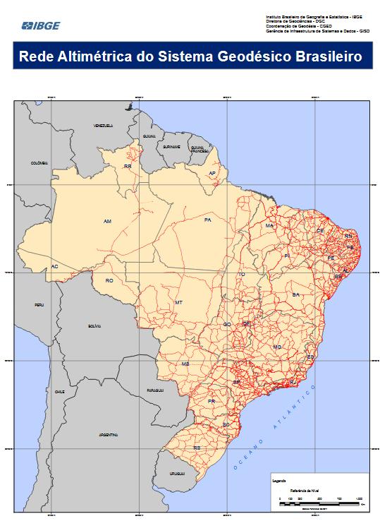 EVOLUÇÃO DO SISTEMA GEODÉSICO BRASILEIRO Rede Altimétrica 69000 RRNN, juntamente com seus