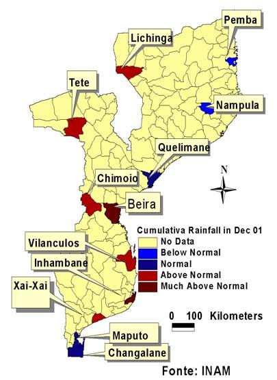 Níveis dos Rios Comparados ao Nível de Alerta (%), 17 Janeiro 2001 Nivel do Rio Comparado ao nivel de Alerta (%) 80 70 60 50 40 30 20 10 0 Corrumana Chokwe R.