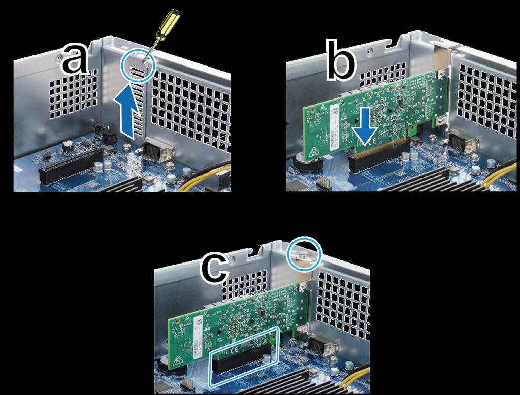 Ligar placas de interface de rede à RackStation A RackStation suporta uma placa de expansão de interface de rede PCIe x8.
