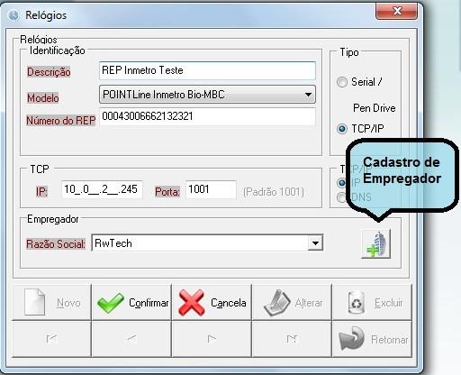 4.5 Cadastro de Relógios Para configurar os relógios a serem utilizados no EZPoint, deve-se seguir os passos abaixo: 1) Acessar o menu Cadastros / Relógios ; 2) Clicar em Novo ; 3) Preencher o campo