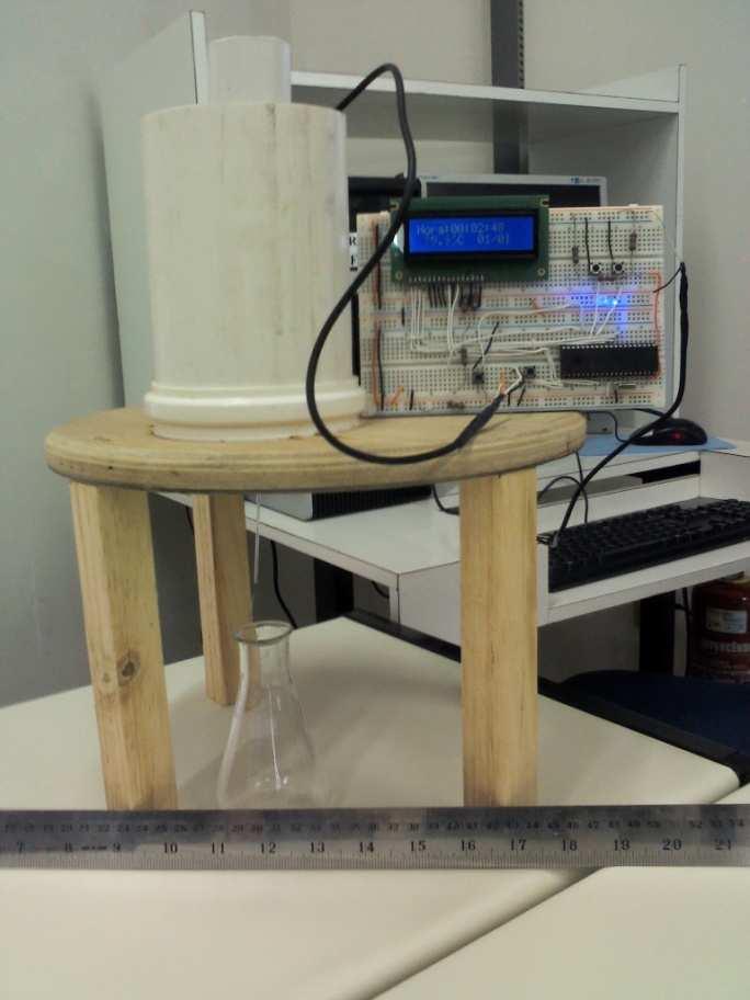 Figura 2 Vista frontal do viscosímetro 3. RESULTADOS E DISCUSSÃO Os experimentos foram realizados para quatro valores de temperatura.