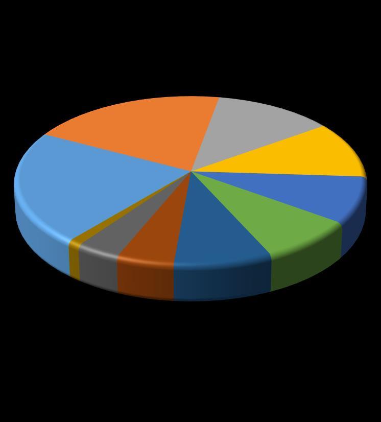 Cabelos 22% Depilatórios 1% Perfumes 20% Prod. Sol 4% Prod. Infantil 5% Hig.