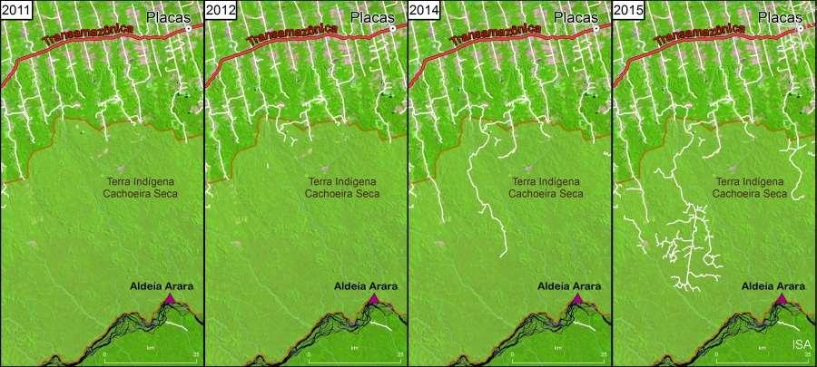 Desmatamento em Terra Indígena https://pib.