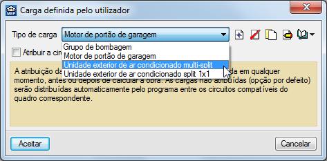 144 Fig. 4.289 Prima Instalação> Instalação interior (Cargas)> Carga definida pelo utilizador. Surge a janela Carga definida pelo utilizador.