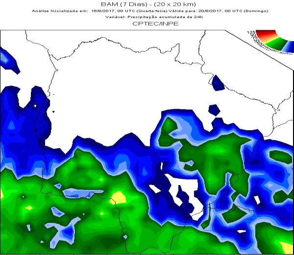 nebulosidade variável na região norte e na região centro-sul nebulosidade