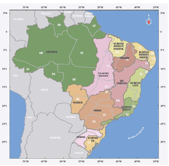 Disponibilidade Brasileira de Água Passam pelo território Resolução CNRH nº 32/03 brasileiro em média cerca de 260.