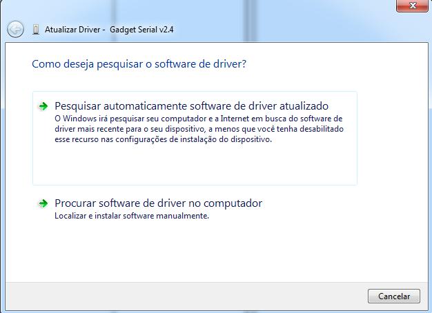 PASSO 4) Ao aparecer a opção de pesquisar o Driver, escolha a opção Procurar