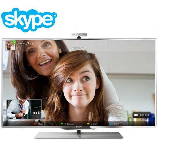 6 Skype 6.1 O que é o Skype? O Skype permite-lhe efectuar vídeo-chamadas gratuitas a partir do seu televisor. Pode ligar e ver os seus amigos em qualquer parte do mundo.