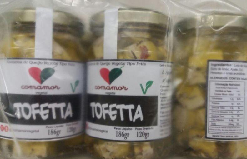 Alimento suspeito - Visa Comamor: produção caseira produtos veganos Toffeta e Provoleta tofu em conserva (óleo e