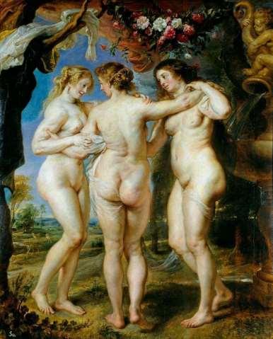 Barroco As três graças, de Peter Paul Rubens (1638) Pintura: Plasticidade das sombras: Utilização da técnica do contraste