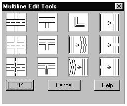 Comando Multiline Editing Edição dos pontos de junção entre intersecções de linhas múltiplas.