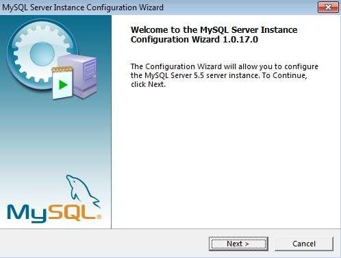 Nesta tela devemos marcar a caixa de diálogo Launch th MySQL Instance